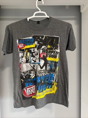 Vans Gray Warped Tour Graphic Short Sleeve Tee Medium Unisex Crew Neck